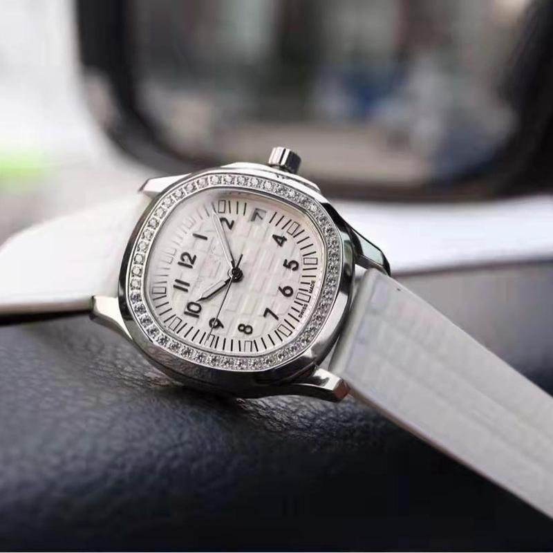 Đồng Hồ Thạch Anh, Dòng Nautilus Vuông, Đính Kim Cương, Unisex, Thời Trang, Phong Cách Cổ Điển, Được Làm Bằng Silicon 4