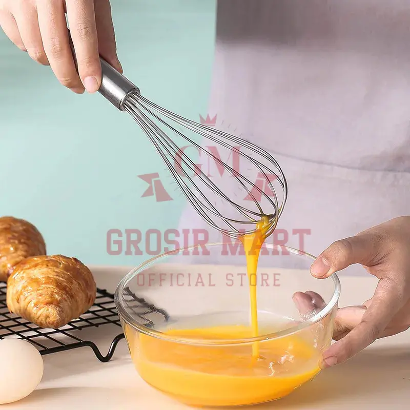Pengocok Telur Stainless Steel / Whisk Stainless / Whisk Egg Beater / Baking Tool / Manual Mixer / Ballon Whisk Stainless Kocokan Telur