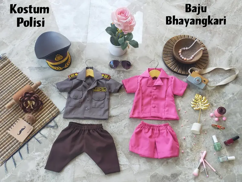 Seragam Bhayangkari Anak Perempuan Profesi Abdi Negara Bahan Drill Texas 5