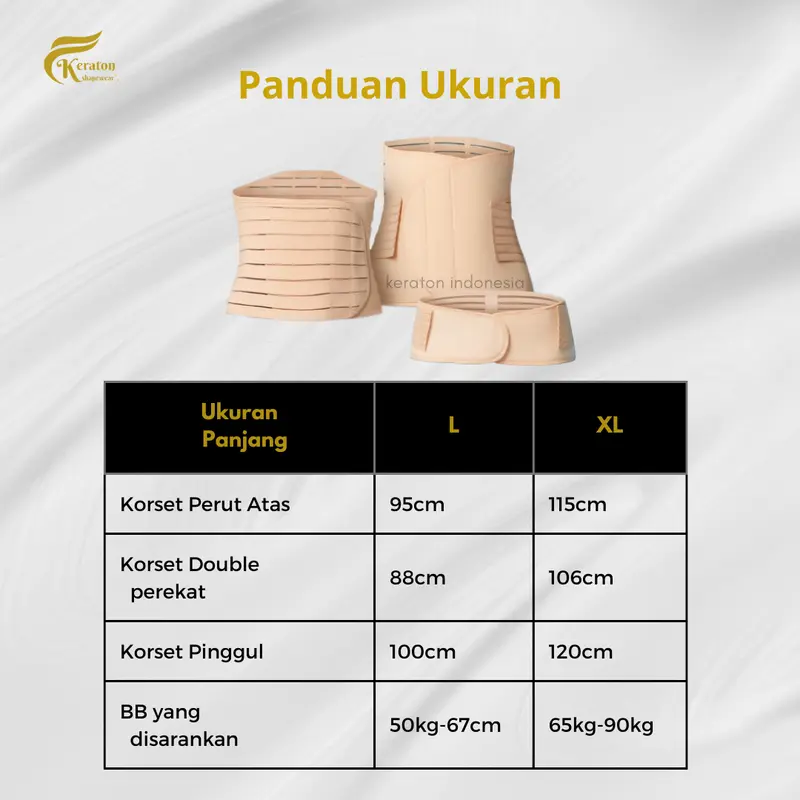 sabuk pendukung kehamilan Korset Gurita 3IN1 Pasca Melahirkan Keraton - 1 SET, Bungkus 3PCS, Stagen Korset Pelangsing Perut Buncit, Sabuk Ibu Hamil Full Body Belt, Size L - BB 51-68 kg Wanita bersalin nude 3