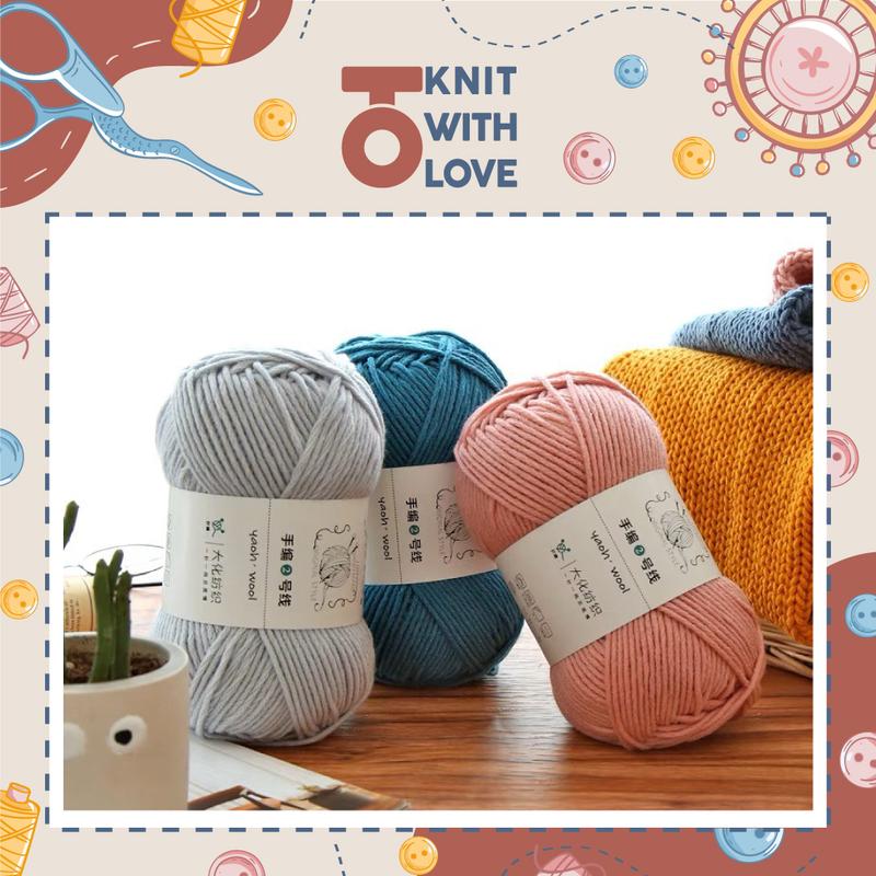 Len Yaoh Wool 100 gram đan móc khăn áo mũ mùa đông sợi to 3.5mm,nhẹ ấm và xốp Diy