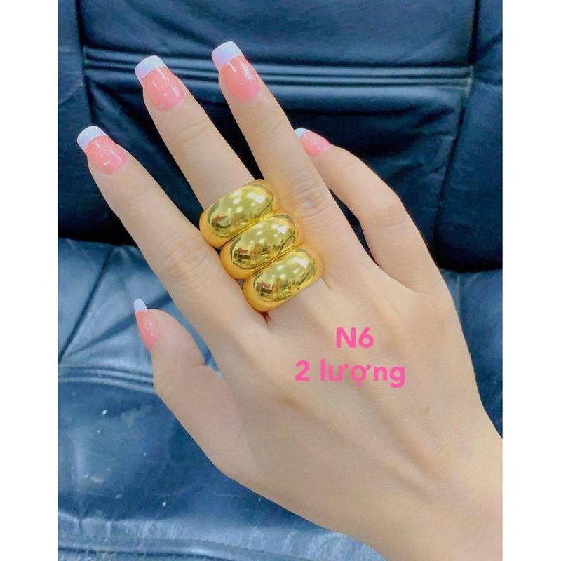 Nhẫn trơn Đeo tay chuẩn màu 24, có kí hiệu 4 số 9 l Phổ vàng cao cấp nam nữ