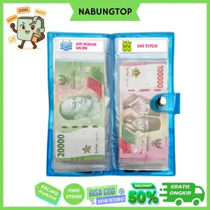 [NABUNGTOP-GRATIS ONGKIR] Dompet Disiplin Keuangan Bulanan 32 Slot Jelly Transparan – Dompet Budgeting Organizer + Gratis Stiker Bisa COD