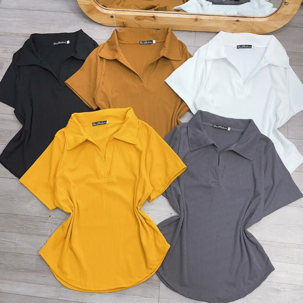 Áo Thun Cổ Bẻ Bigsize nữ , Áo Thun Polo Có Size Chuẩn Phom dáng dài G120 Top Top
