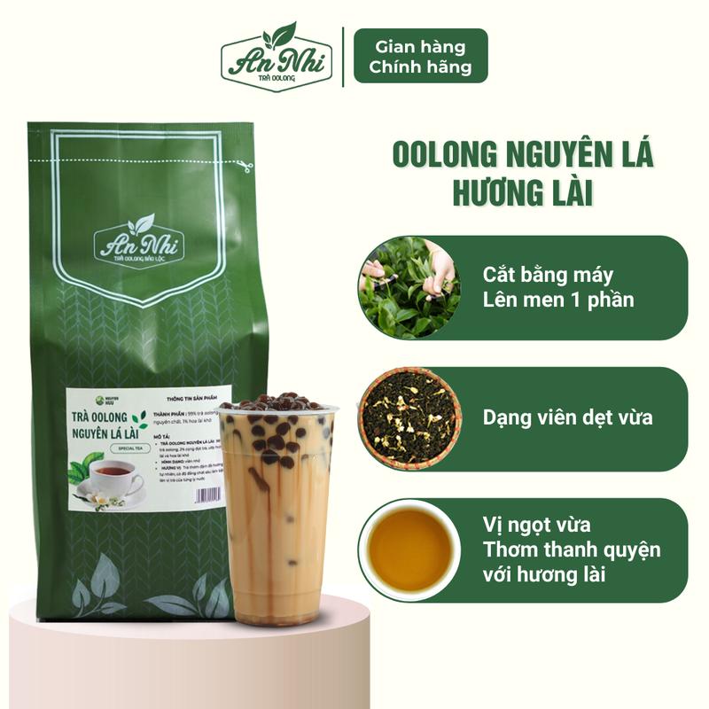 Trà ô long nguyên lá hương nhài Bảo Lộc An Nhi, Trà olong hương lài dạng lá đậm vị nguyên liệu pha chế đồ uống 500g