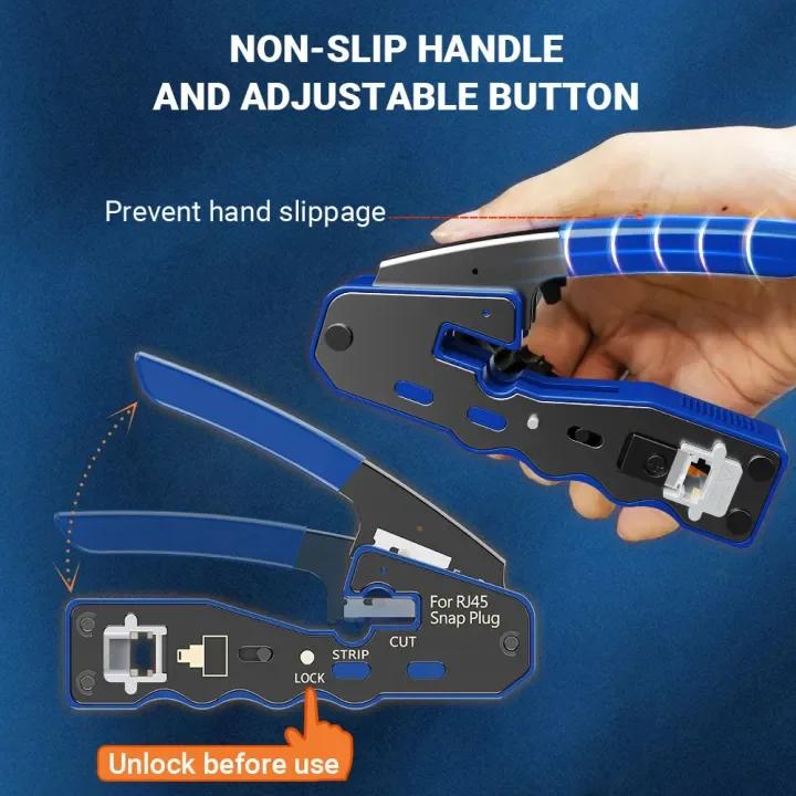 Through Crimping Tool Ethernet Wire Cutter RJ45 Cat5 Cat5e Cat6 ...