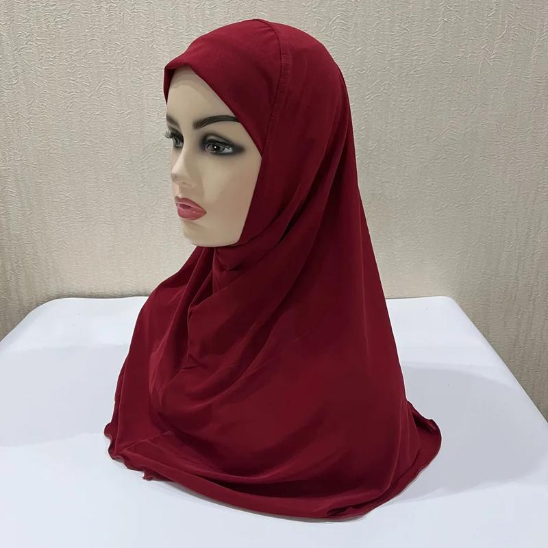 Product Introduction of Ramadan Headscarf Children's Scarf Girl 7 to 12 Years Old Muslim Islamic Shawl Soft Stretch Headscarf Malaysian Girl Children's Headscarf 22