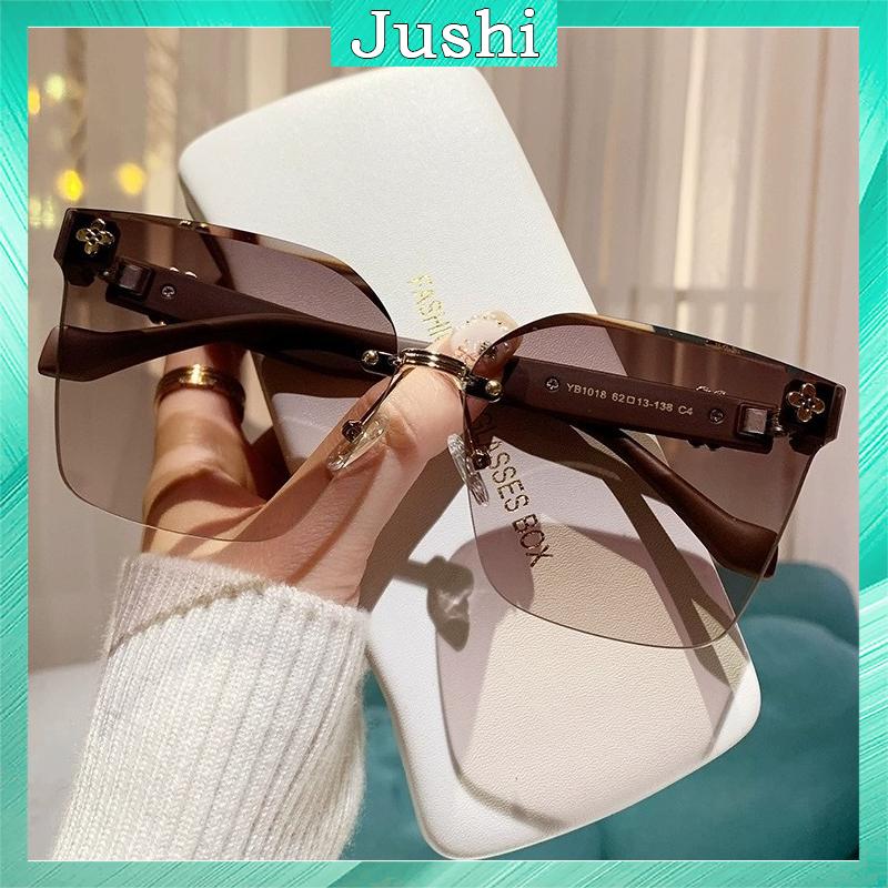 Mắt kính nữ thời trang đi biển hè 2025, kính râm nữ bản to mắt mèo không viền đi du lịch biển, đi nắng tia uv