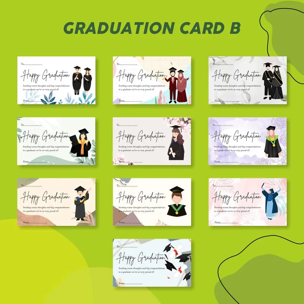(GRADUATION CARD) UCAPAN WISUDA/ SELAMAT WISUDA KODE GC-B HARGA PER 25PCS
