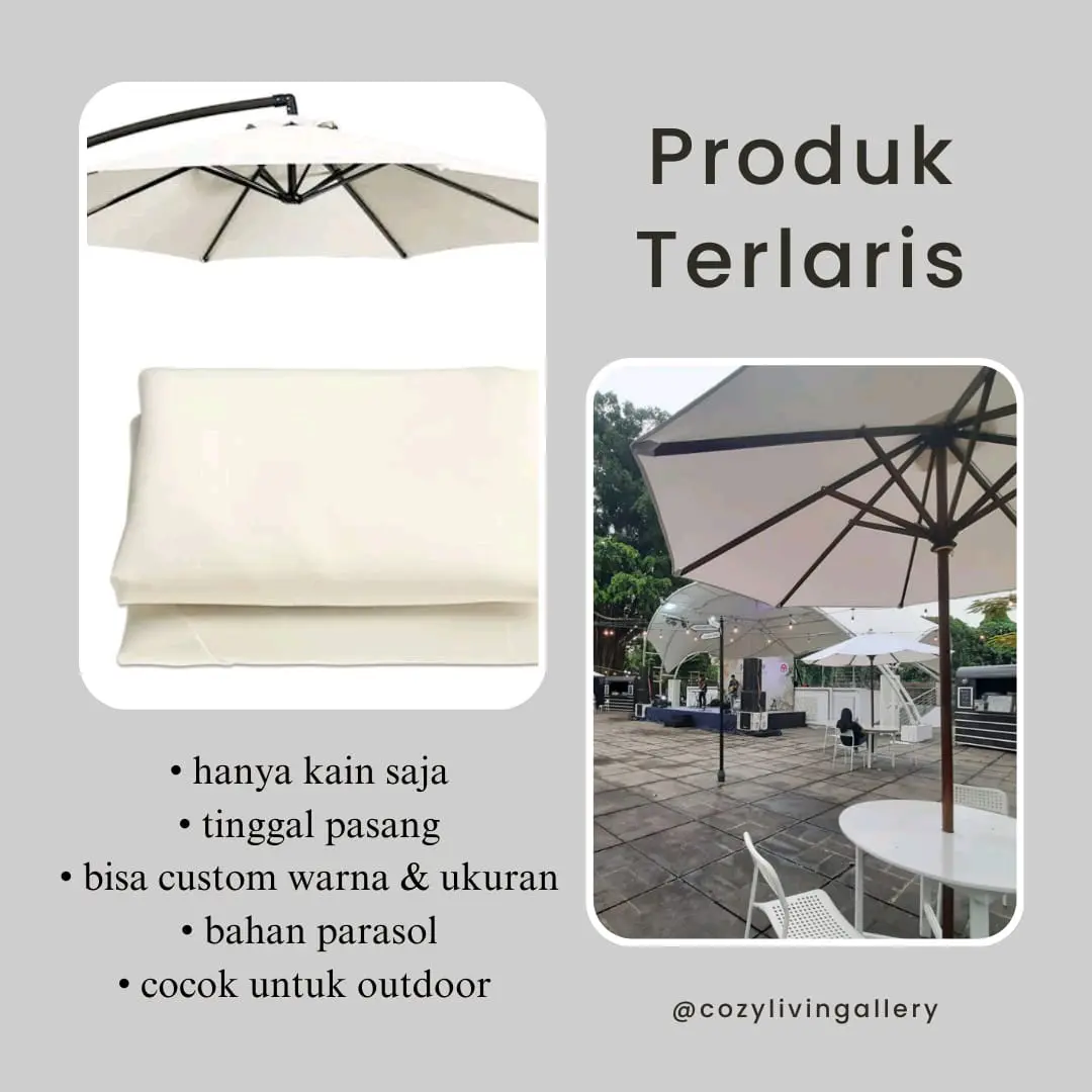 @cozylivingallery | KAIN PAYUNG TAMAN OUTDOOR, CAFE, PANTAI