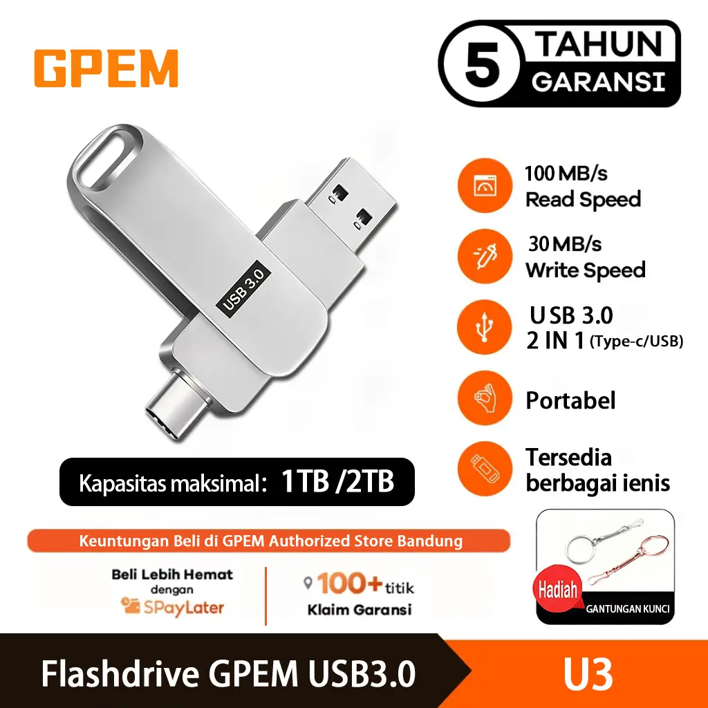 Flashdisk 2TB 2in1 for Android Type-C PC - Flashdisk iP Lightning ...