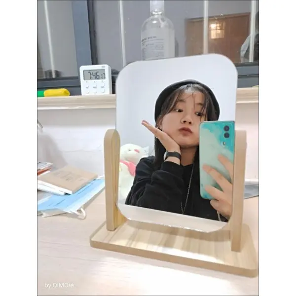 Gương trang điểm để bàn phong cách vintage xoay 360 5