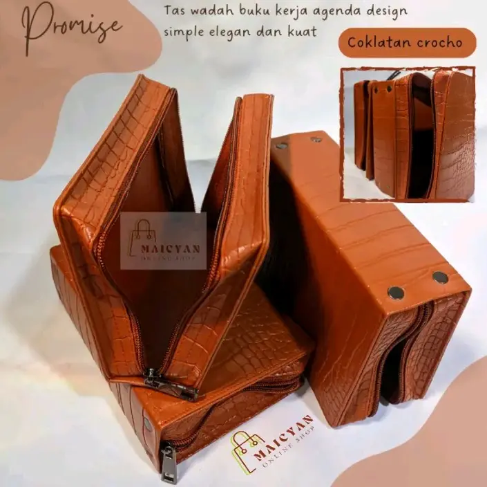 Tas Agenda PROMIS Resleting Bahan Croco Halus untuk Buku Kerja Bank - Paper - Stationery