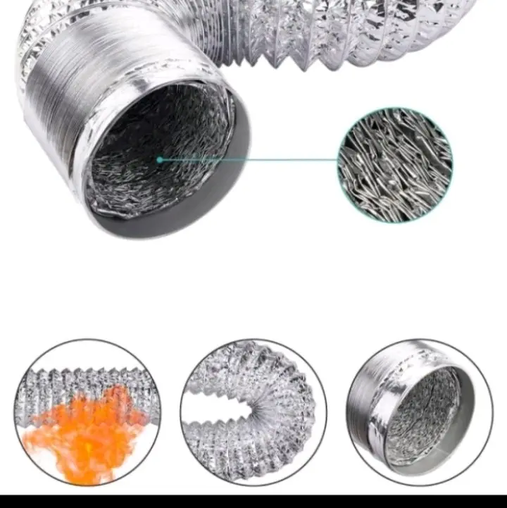 Flexible exhaust 4 inch ( 5 mtr)  free klem 2 pcs / paket flexible + klem 4 onch 2