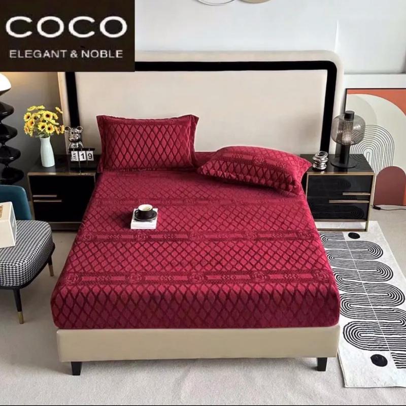 Bộ Ga Gối Nỉ Nhung COCO in Nổi Hoạ Tiết Mẫu Mới 2023 Chất Liệu Dày Dặn Mềm Mịn Ấm Áp Cao Cấp Giữ Nhiệt Tốt 4