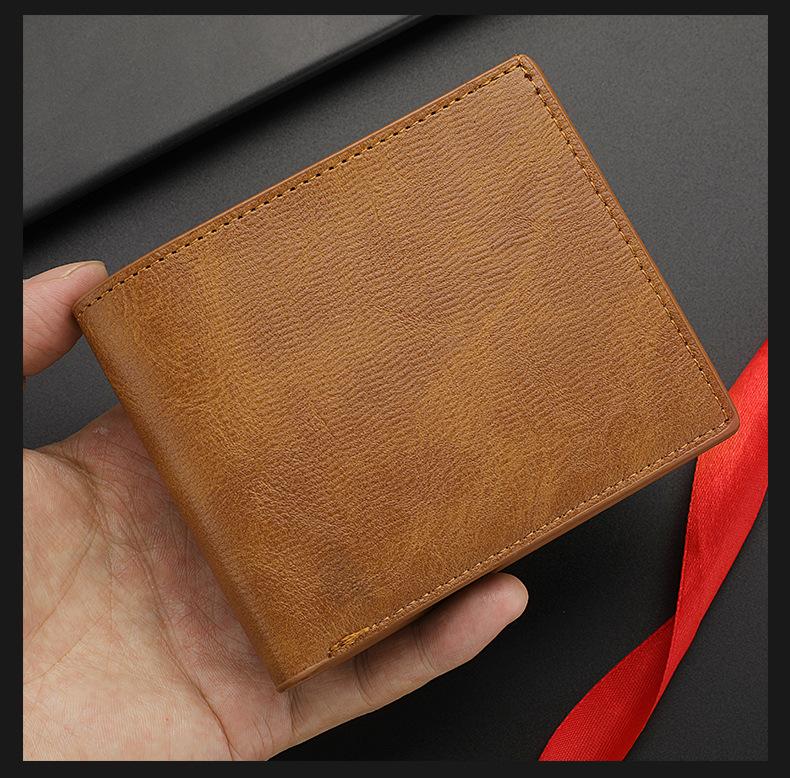 Product Introduction of Horizontal Wallet Wholesale Men's Short Wallet Men's Student Leather Wallet Retro Wallet No Logo Factory In Stock 21