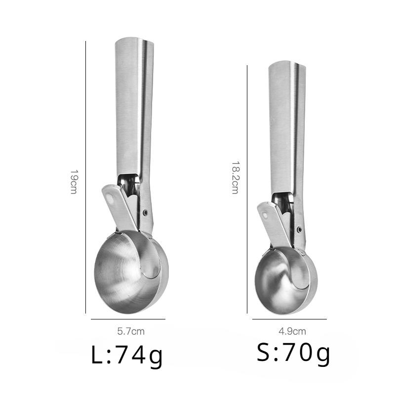 Product Introduction of Stainless Steel Multifunctional Iced Cream Spoons Non-Stick Fruit Ice Ball Maker Watermelon Ice Cream Spoon Tool Sugar Spoons 4