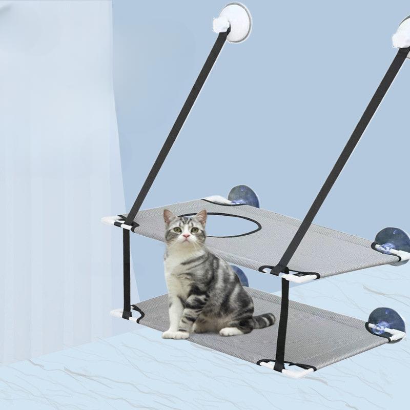 Product Introduction of Cat Hammock Hanging Cat Bed Window Pet Bed For Cats Small Dogs Sunny Window Seat Mount With Blanket Bearing  Pet Accessories 0