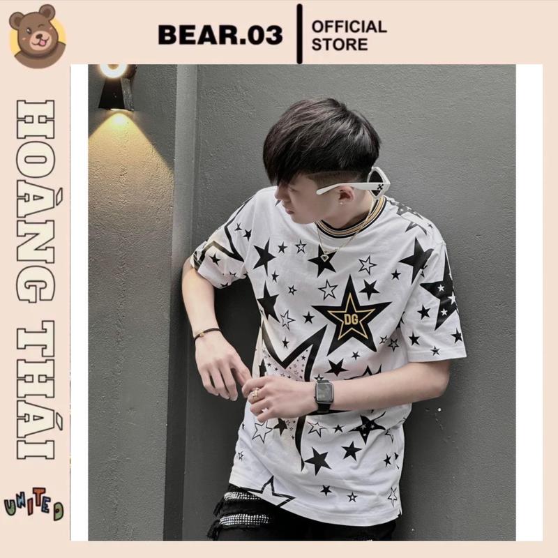 ÁO THUN DG NHIỀU SAO Màu trắng Nam Menswear Cotton Cổ Tròn