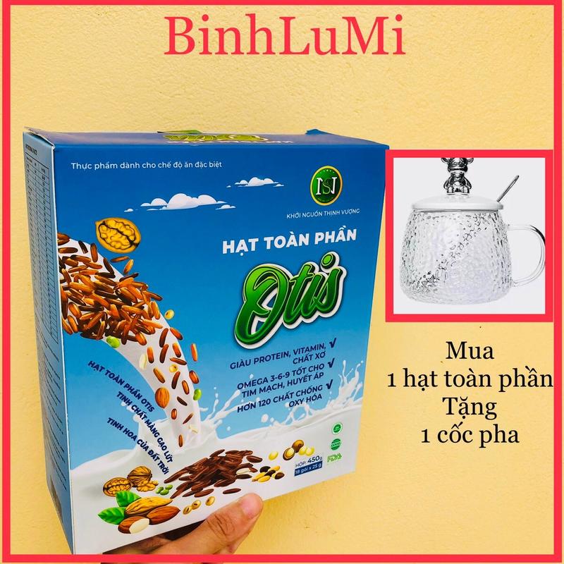 Sữa hạt toàn phần Otis milk hộp 18 gói cung cấp dinh dưỡng cho gia đình ( tặng cốc)
