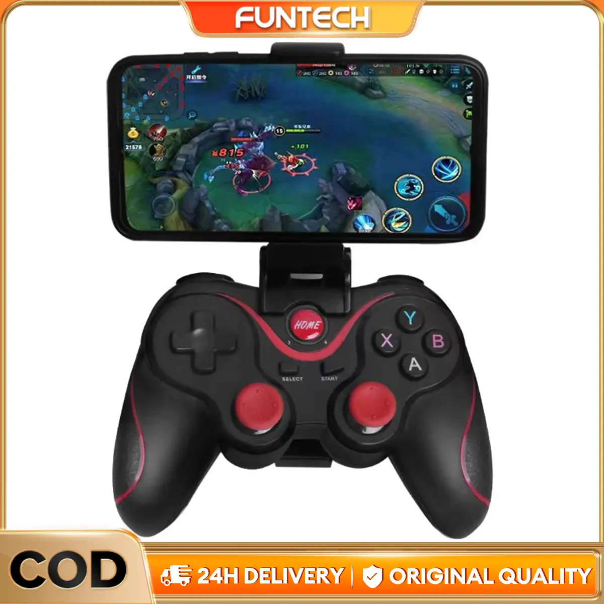Terios T3 / X3 Wireless Bluetooth Joystick Controller with Phone Holder for Smartphone, Windows PC