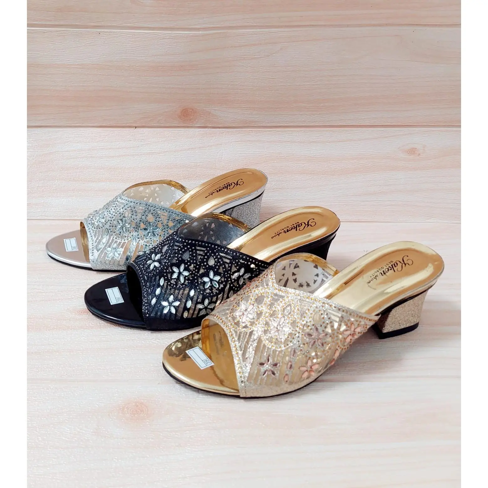 PROMO SANDAL PESTA MOTIF PAYET IMPORT HAK BUNGKUS 5 CM YD 014