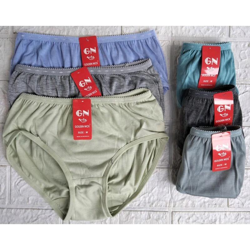 Paket 6 & 12 Celana Dalam Wanita Golden Nick 931 Katun Polos Soft Lembut Semi - Grosir Murah 5