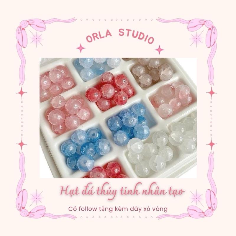 DIY vòng tay đá thủy tinh nhân tạo - kèm dây, charm để xỏ vòng phụ kiện Vietnam Làm vòng hạt đá  làm pine  beads bi  chặn