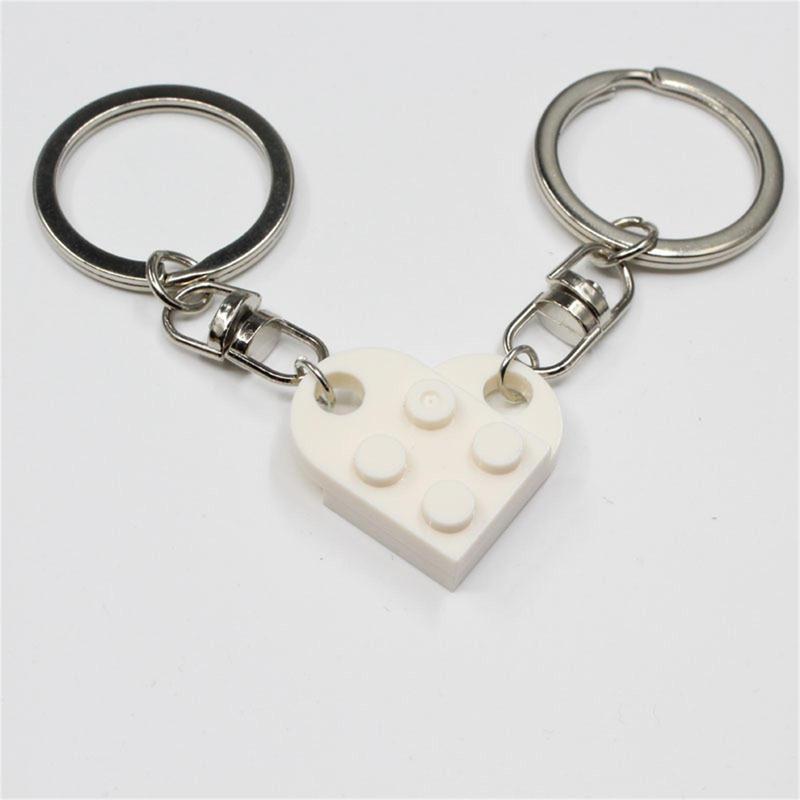 Heart Shaped Keychain, 1 Pair Heart Charm Metal Key Ring, Creative Keychain for Bag & Car, Ideal Friendship Gift 0