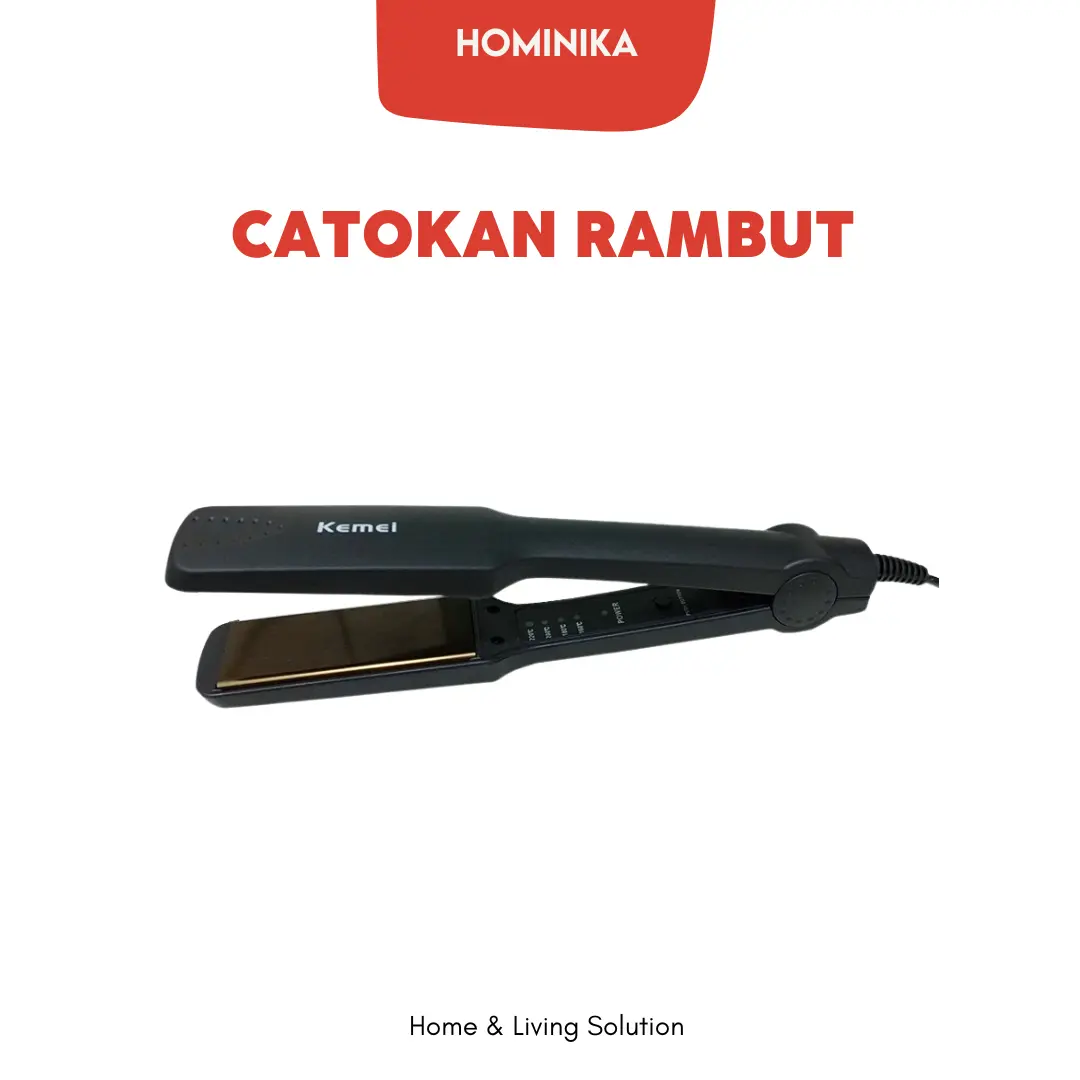 Catokan Rambut Kemei HMN22 Mini Catok Curly Putih Straightener
