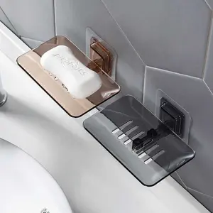 TaffHOME Rak Tempat Sabun Kamar Mandi Serbaguna Soap Drain Holder Q J742 Desain Minimalis & Unik Bahan Akrilik Berkualitas Mudah Dipasang
