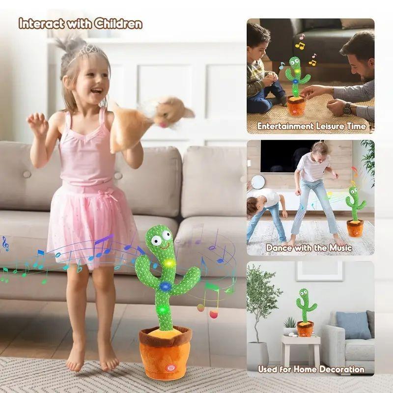 Cute Cartoon Cactus Design Dancing Toy, Singing & Dancing Fun Birthday Gift for Children 8