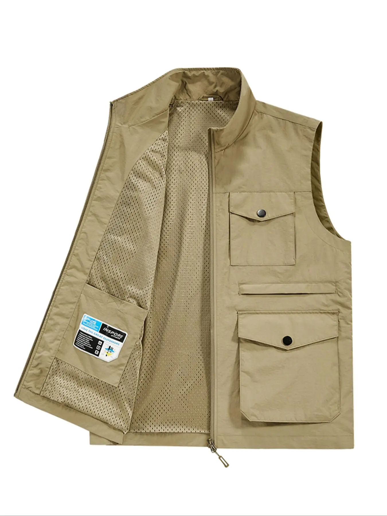 Men's Multi-pocket Vest Jacket, Regular Fit Casual Outdoor Climbing Fishing Hiking Vest, Men's Sportswear for Fall & Winter, Tank Top
