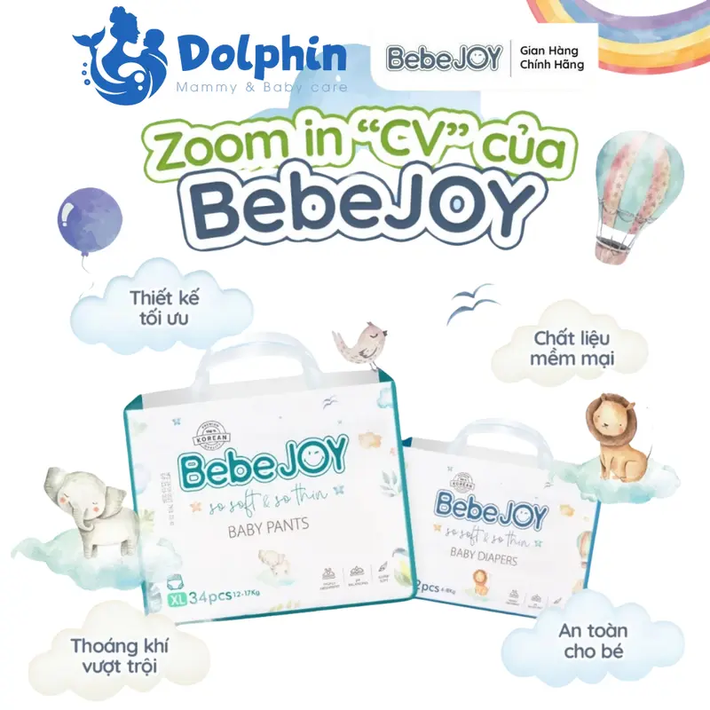 3 miếng bỉm dùng thử bỉm Bebejoy Hàn Quốc - tã bỉm siêu thấm hút 4s, siêu mỏng 15mm 1