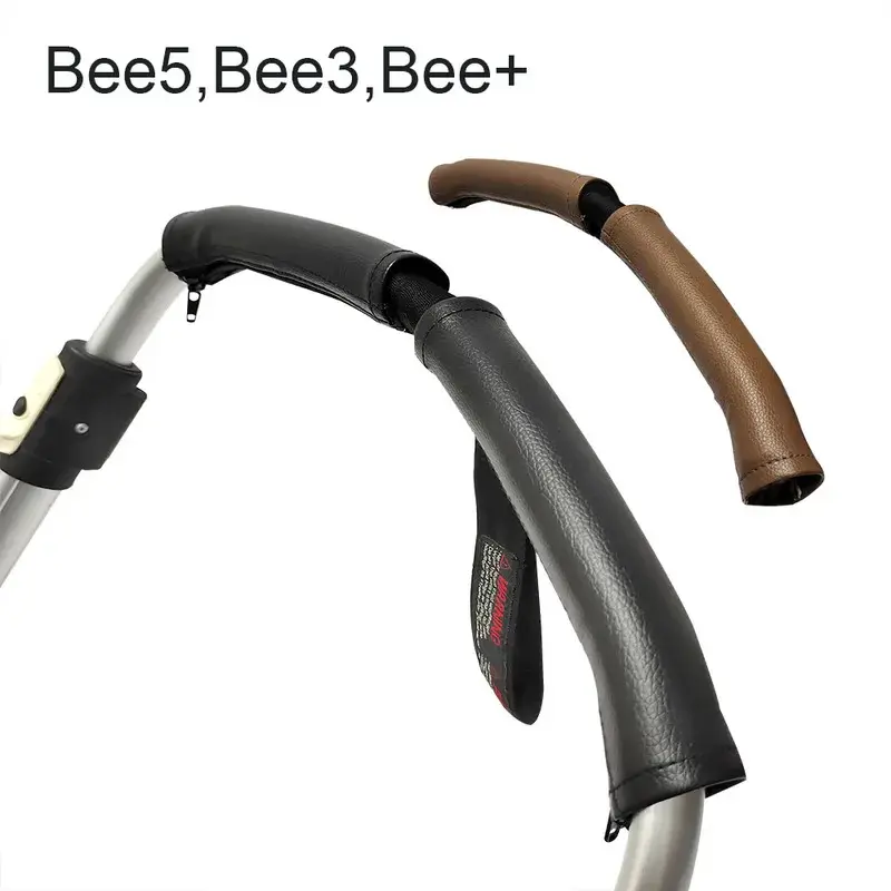 Stroller Handle Cover Fit Bugaboo BEE3, Bee 5, Bee + Stroller Accessories PU Leather Cover Truck Armrest Protective Cover