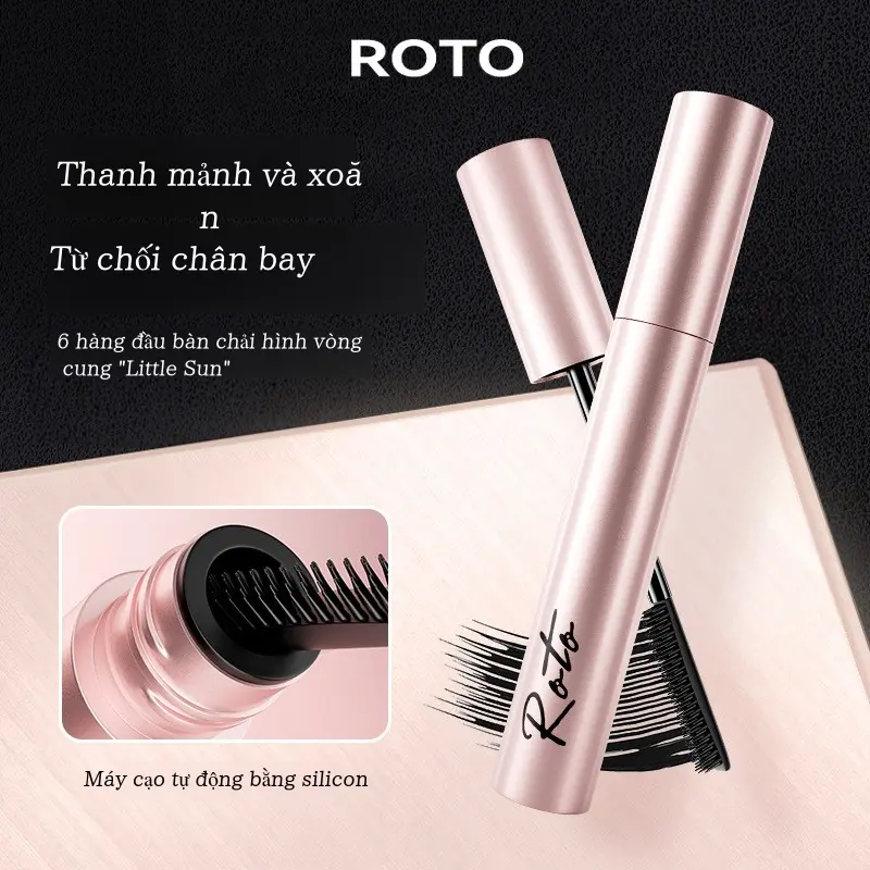 Mascara Mặt Trời Nhỏ Roto, Uốn Cong Dài, Tạo Kiểu Lâu Trôi, Chống Nhòe, Chống Lem, Không Thấm Nước, Chống Mồ Hôi, Bán Buôn, Trang Điểm Nữ Cosmetic Mỹ Phẩm Women Thùng Khẩu 4
