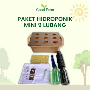 PAKET HIDROPONIK LENGKAP 9 LUBANG 1 BAK-SL Set