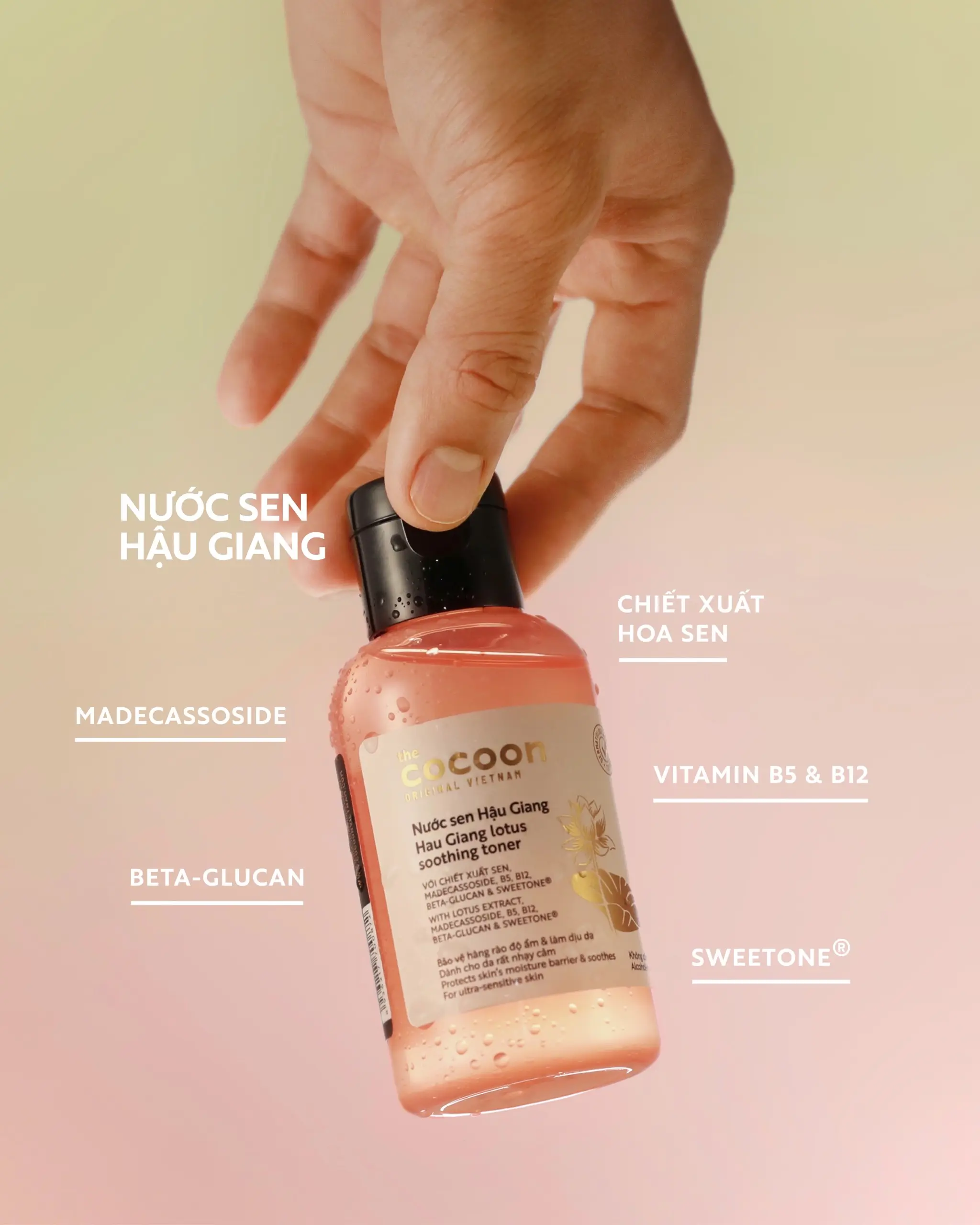 Bigsize - Nước sen Hậu Giang (toner / nước cân bằng) Cocoon giúp phục hồi đa nhiệm cho da rất nhạy cảm 310ml