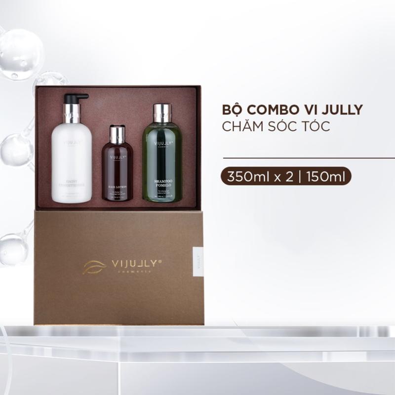 ComBo Dầu Gội Bưởi - Xịt Bưởi - Dầu Xả Hoa Cúc ViJully