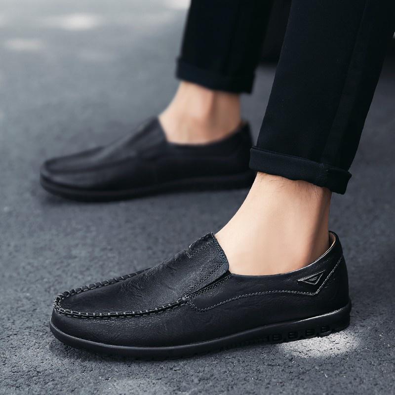 Giày Da Bò Thật Cho Nam, Giày Thời Trang Thường Ngày, Cao Su Chống Trượt Shoes 4