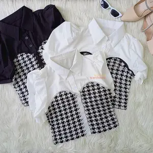 SUZAN Top Blouse 2in1 Mix Motif Knit