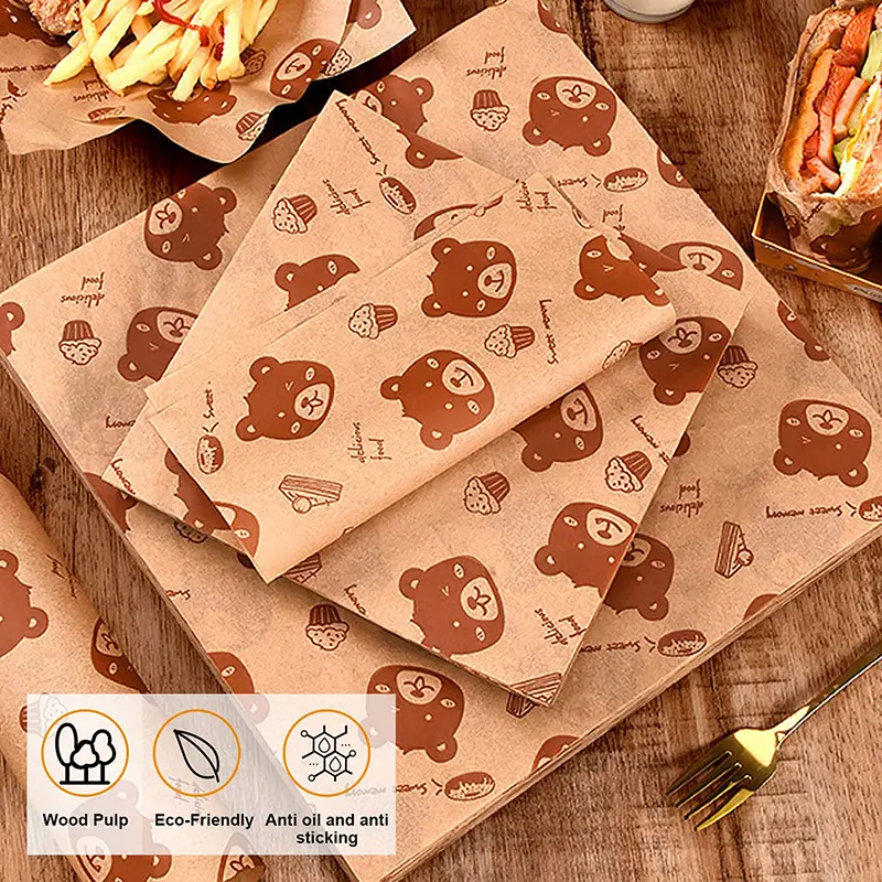 Giấy Đóng Gói Bánh Sandwich, 50 Chiếc, Bọc Hoạt Hình, Dùng Một Lần, Chống Dầu, Bọc Gà Cuộn, Dụng Cụ Nhà Bếp Dùng Để Nướng Bánh Phục Vụ Bữa Sáng, Đồ Dùng Gia Đình 6