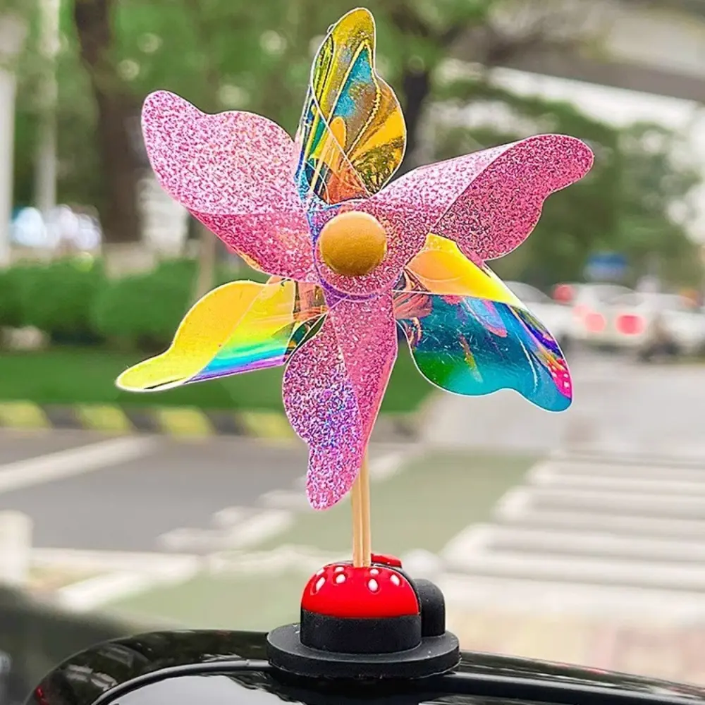 Rotating Bamboo Dragonfly Car Windmills Decorations Colorful Cute Small Windmill Decoration Creative Small Electric Vehicle Windmill Electric Vehicles