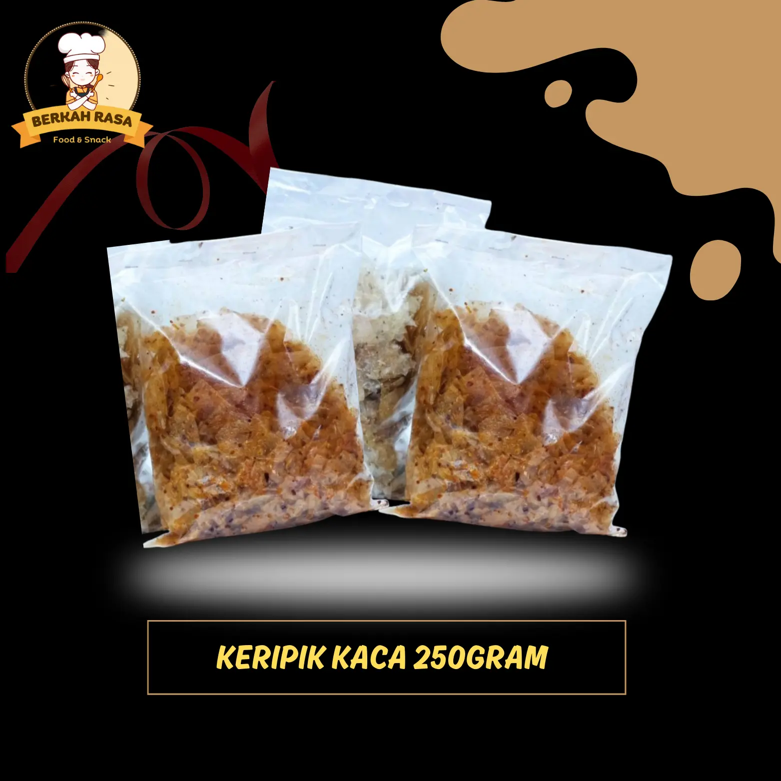 Makanan Keripik kaca 250gram varian bisa di mix basreng viral