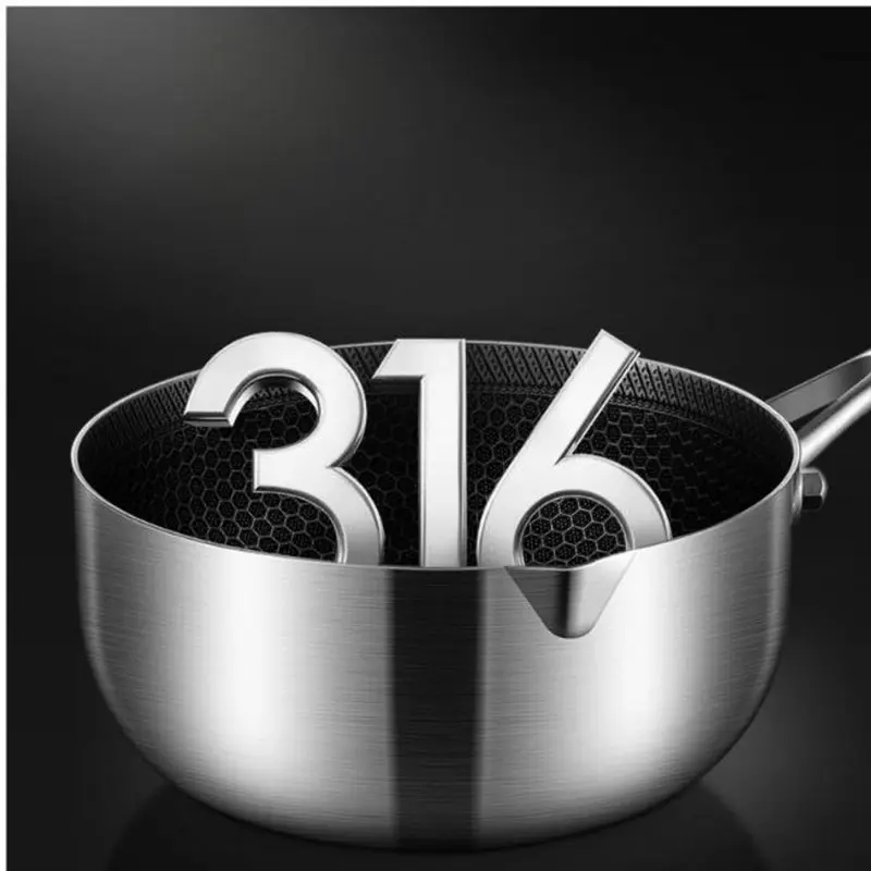 ￼Chảo Chống Dính Vân Đá Tổ Ong Chất Liệu INOX 316 Đường Kính 18cm Dùng Cho Mọi Loại Bếp 2