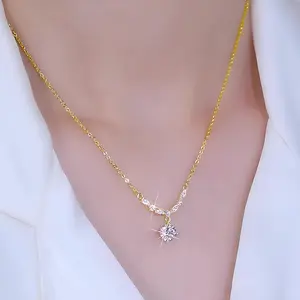 [YUNANGT] Kalung Berlian Penuh Wanita Ceruk Ringan Mewah Rantai Tulang Selangka Temperamen Kalung Serbaguna