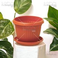 Gambar Claris Garden 5822 Florence Pot Tanaman Kebun Bunga Taman + Tatakan 3L Plastik dari The Kingdom Shop Kota Administrasi Jakarta Utara 3 Tokopedia