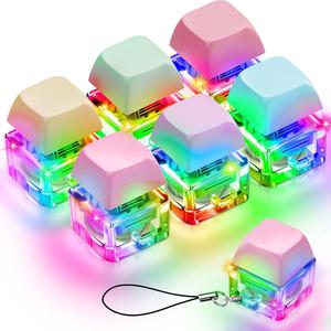 1個 フィジェットトイ、LEDキーボードキーチェーン、指先クリッカー、ストレス解消キーチェーン、ストレス解消ガジェット、男の子・女の子向けの楽しいペンダント