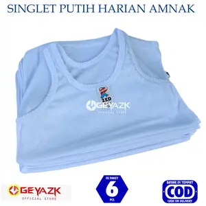 6 Pcs Kaos Dalam Anak Laki Dan Perempuan Singlet Putih