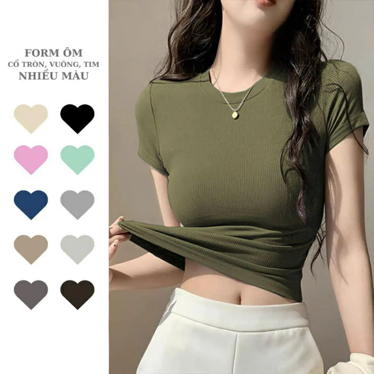Áo Thun Nữ Babytee Basic Ngắn Tay Ôm Body Chất Tăm Cotton Nhiều Màu